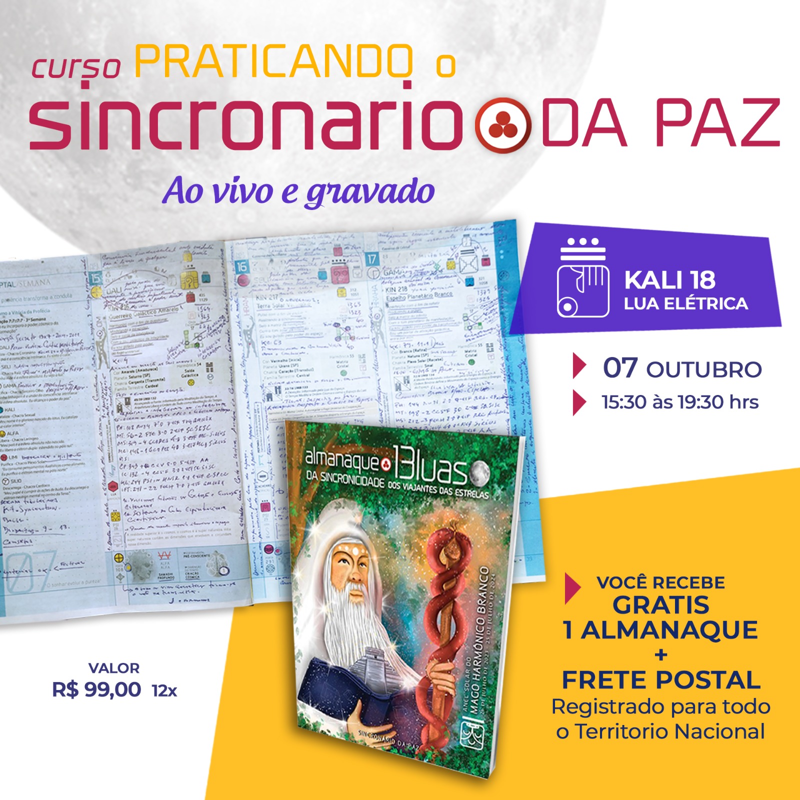 🌈 Uma tarde para praticar a Lei do Tempo com o Sincronário da Paz! 🌈